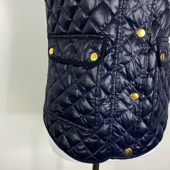 J. Crew Shiny Quilted Puffer Field Vest Blue Sz. XS - Picture 10 of 13